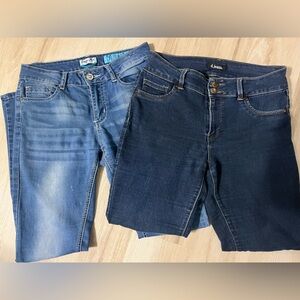 2 Dark and Light Blue Denim Jeans